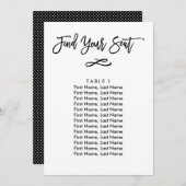 Invitation Plan de table individuel lettrage chic (Devant / Derrière)