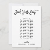 Invitation Plan de table individuel lettrage chic (Devant)