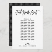 Invitation Plan de table individuel lettrage chic (Devant / Derrière)