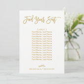 Invitation Plan de table individuel lettrage chic or (Debout devant)