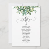 Invitation Plan de table mariage de verdure chic, police mode (Devant)