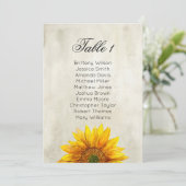 Invitation Plan de table mariage rustique avec tournesols. Pl (Debout devant)