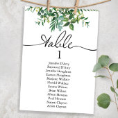 Invitation Plan de table mariage vert avec police moderne