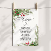 Invitation Plan de table numéro 5 aux baies rouges de Noël