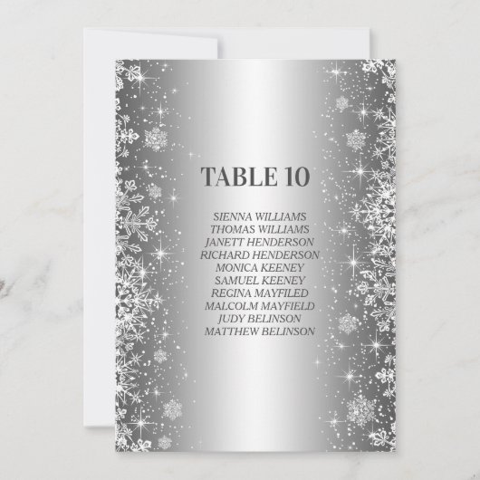 Invitation Plan de table numéro d'hiver Tableau (Devant)