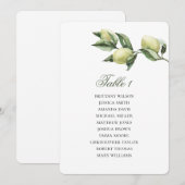 Invitation Plan de table Olive. Plan de mariage italien. Vert (Devant / Derrière)