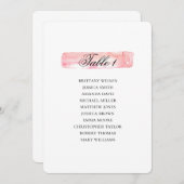 Invitation Plan de table rose. Plan de mariage aquarelle (Devant / Derrière)
