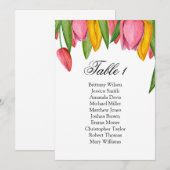 Invitation Plan de table tulipes. Plan de table mariage Holla (Devant / Derrière)