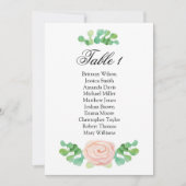 Invitation Plan de table vert été. Plan de table de mariage (Devant)