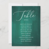 Invitation Plan de table vert foncé. Mariage élégant émeraude (Devant)