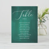 Invitation Plan de table vert foncé. Mariage élégant émeraude (Debout devant)