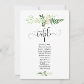 Invitation Plan table mariage avec verdure et écriture modern (Devant)