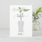 Invitation Plan table mariage avec verdure et écriture modern (Debout devant)