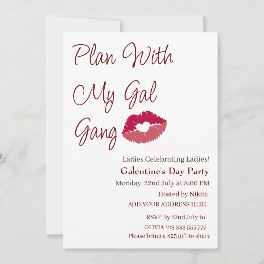 Invitation Plan With My Gal Gang Fête de la Saint-Galice pers (Devant)