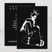 Invitation planche à roulettes (Devant / Derrière)