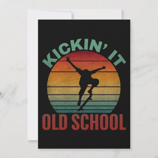 Invitation Planche à roulettes de skateboard Old School Kicki (Devant)