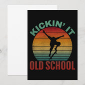 Invitation Planche à roulettes de skateboard Old School Kicki (Devant / Derrière)