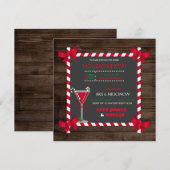 Invitation Planche de bois rustique de cocktail de fêtes de f (Devant / Derrière)