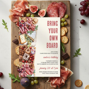 Invitation Planche de charcuterie rustique "Apportez votre pr