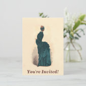 Invitation Planche de mode antique victorienne : Robe à tourn (Debout devant)