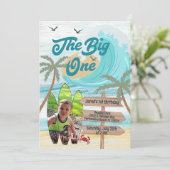 Invitation Planche de surf Big One Surf Custom Photo Big Wave (Debout devant)