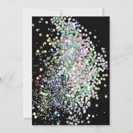 INVITATION PLANCHER HOLOGRAPHIQUE SPOT NOIR OR MARIAGE (Dos)