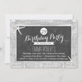 Invitation Plancher rustique Bois encadré Starfish Anniversai (Devant)