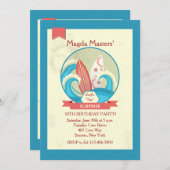 Invitation Planches de surf dans l'invitation de vagues (Devant / Derrière)