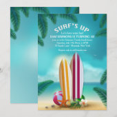 Invitation Planches de Surf Fête de Plage (Devant / Derrière)