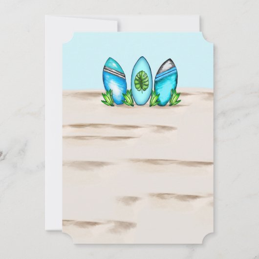 Invitation Planches de surf Rétro (Dos)