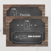 Invitation Planchette en pot Mason Veux-tu être notre porteur (Devant / Derrière)