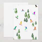Invitation Plancheurs en liberté Planche à neige Noël (Devant / Derrière)