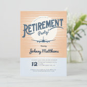 Invitation Plane coucher de soleil fête de retraite (Debout devant)