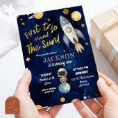 Invitation Planet Boy Espace 1er Voyage Autour Du Soleil Anni