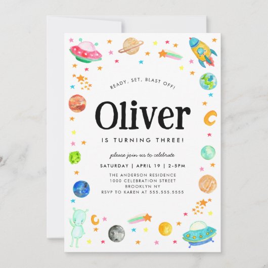 Invitation Planet Galaxy Alien Espace extra-atmosphérique Ann (Devant)