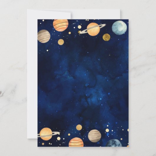 Invitation Planet Space Boy Atteindre Quatre étoiles 4e anniv (Dos)