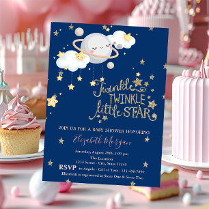 Invitation Planète, Clous, StarsTwinkle Baby shower