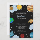 Invitation Planètes Anniversaire Espace Extérieur Galaxie Gar (Devant)