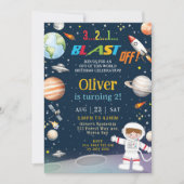 Invitation Planètes astronautes de fusées spatiales Anniversa (Devant)