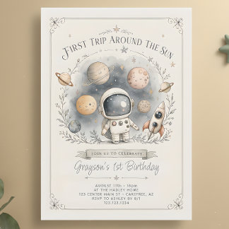 Invitation Planètes de l'espace extra-atmosphérique 1er anniv