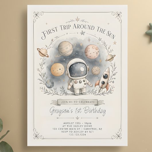 Invitation Planètes de l'espace extra-atmosphérique 1er anniv