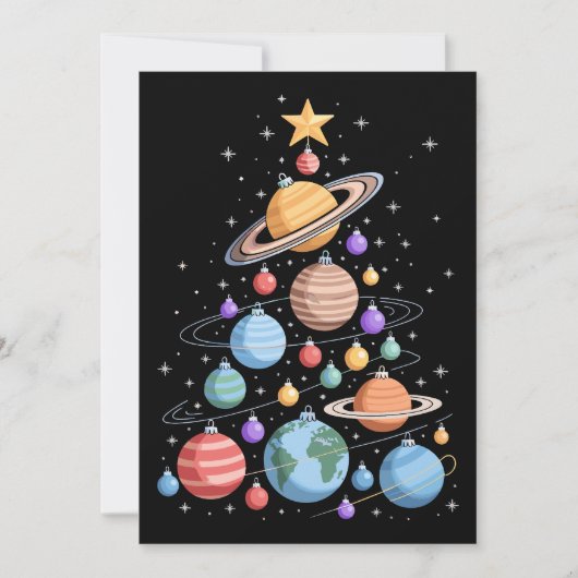 Invitation Planètes du système solaire arbre de Noël espace f (Devant)