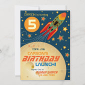 Invitation Planètes et étoiles spatiales Modèle photo anniver (Dos)
