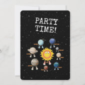 Invitation Planètes et l'Anniversaire de enfant du système so (Dos)