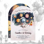 Invitation Planètes extérieures mignonnes 1er anniversaire