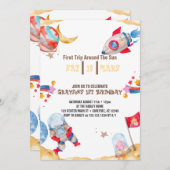 Invitation Planètes hors-espace Premier anniversaire (Devant / Derrière)