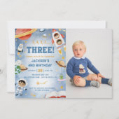 Invitation Planètes spatiales 3ème anniversaire Photo (Devant)