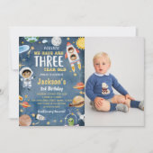 Invitation Planètes spatiales 3ème anniversaire Photo (Devant)