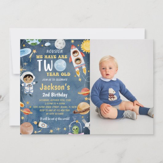 Invitation Planètes spatiales Extérieures 2e anniversaire de (Devant)