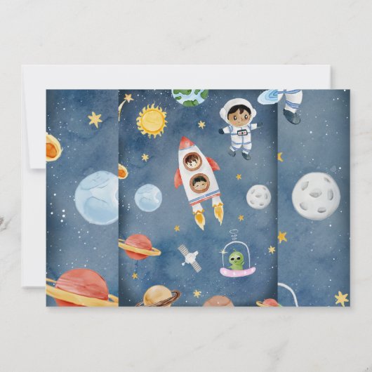 Invitation Planètes spatiales Extérieures 2e anniversaire de  (Dos)